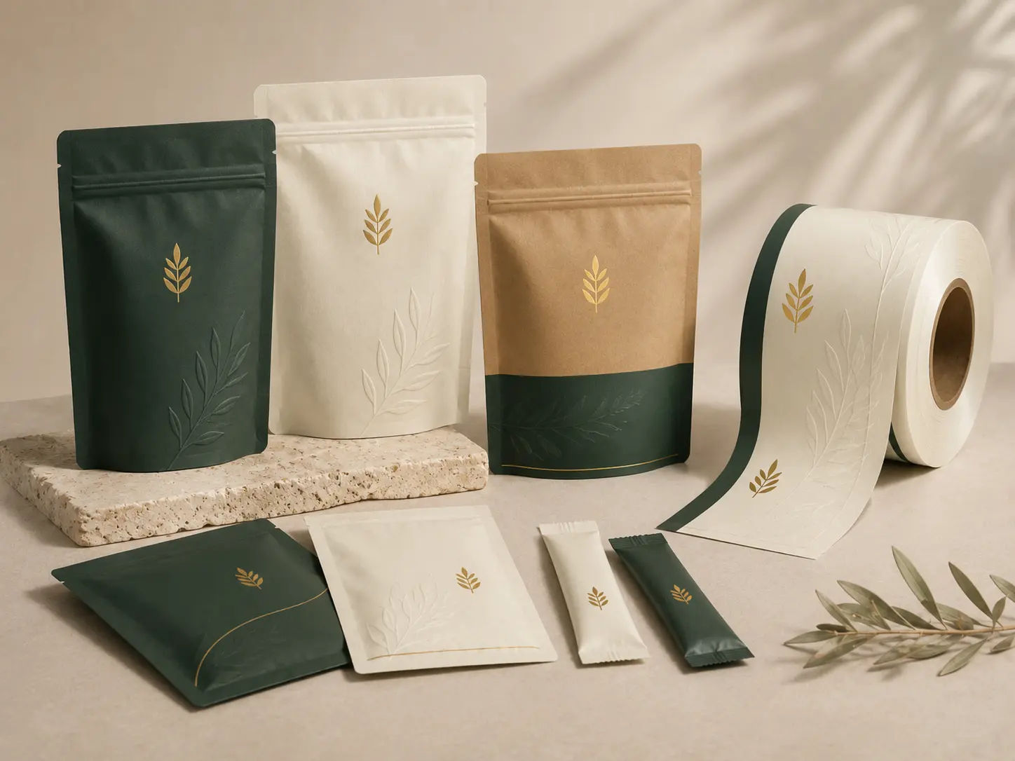 Custom flexible packaging with stand up pouches, sachets, roll film and foil printed packaging