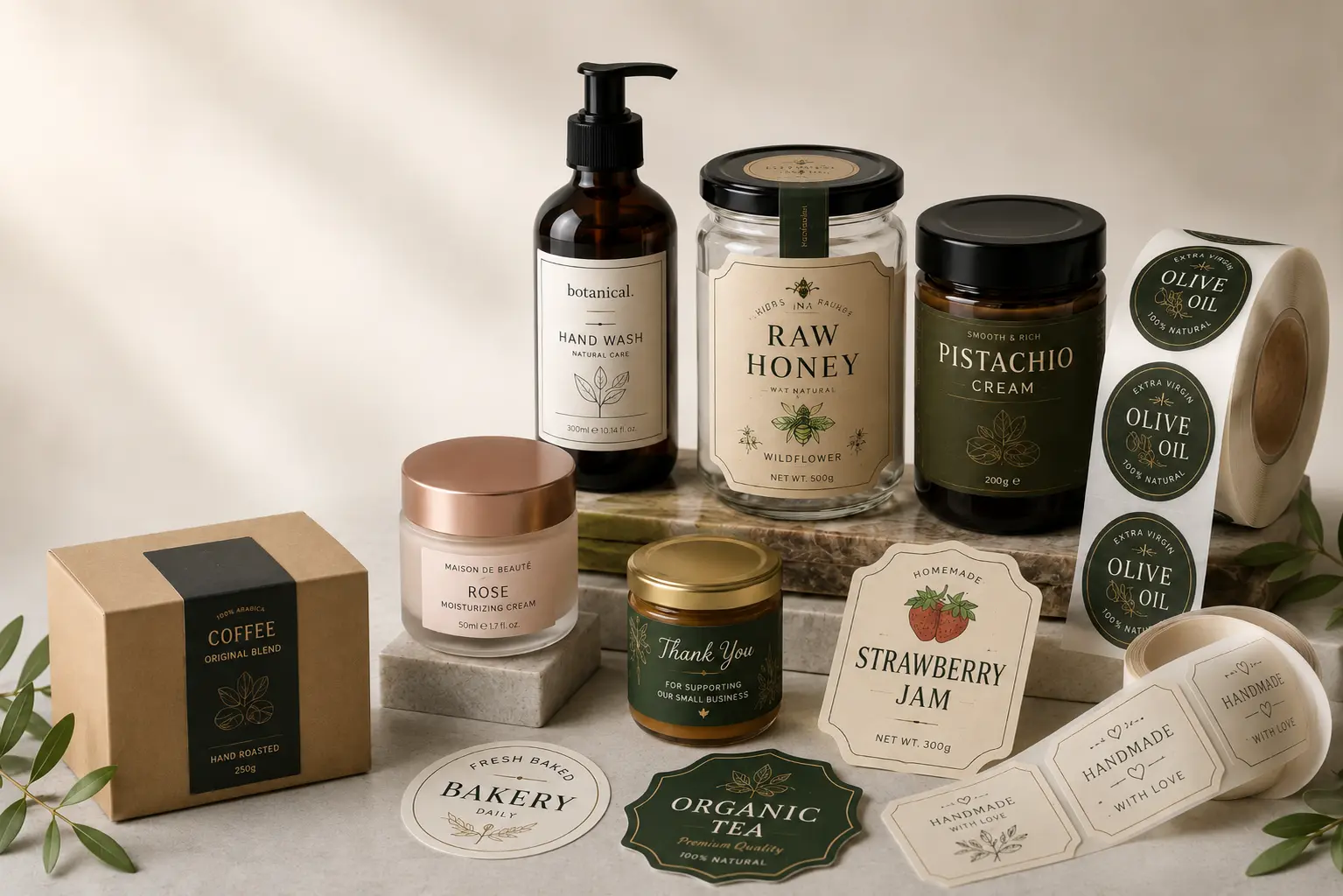 Custom labels and stickers for product packaging