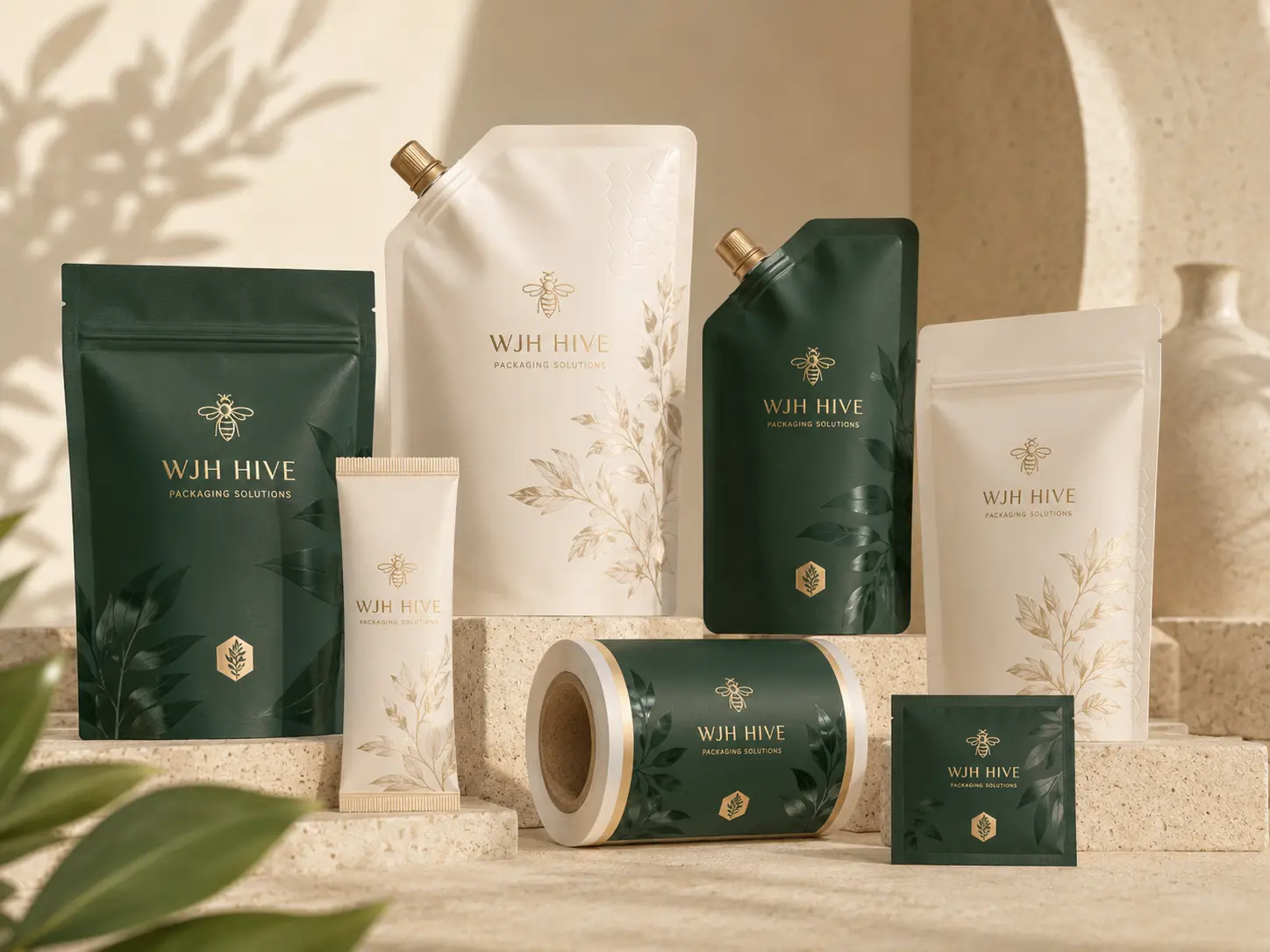 Flexible packaging formats with stand up pouches, refill packs, sachets and roll film with custom logo printing